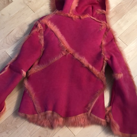 Pink Toscana Shearling Fur Jacket Size Small - Picture 13 of 14